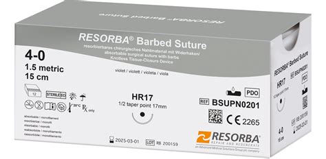 Row Wound Closure Absorbable Sutures Resorba® Barbed Suture Resorba®
