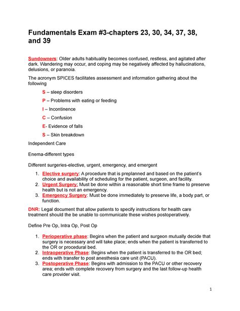 Fundamentals Exam 3 Study Guide Fundamentals Exam 3 Chapters 23 30
