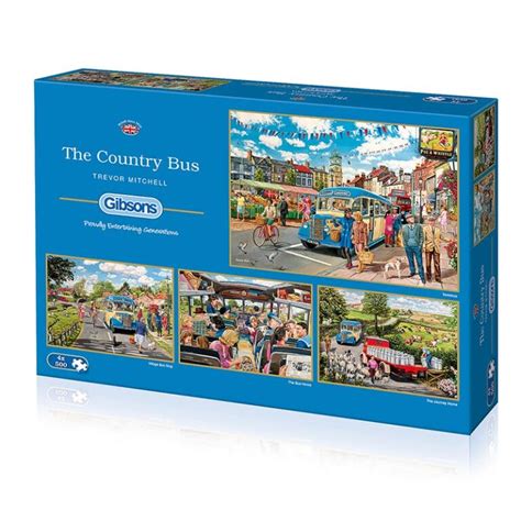 Gibsons The Country Bus 4 X 500 Piece Jigsaw Puzzle