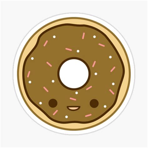 Yummy Kawaii Brown Doughnut Sticker For Sale By Peppermintpopuk