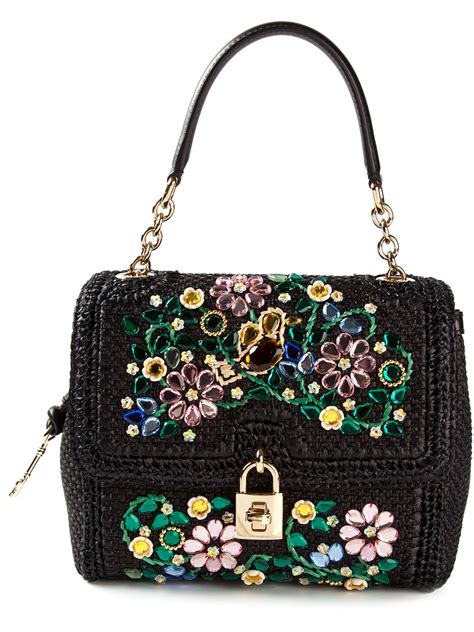 Dolce And Gabbana Medium Dolce Embellished Shoulder Bag In Black Lyst