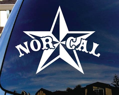 Nor Cal Star Window Decal Sticker For Cars And Trucks Made In Usa
