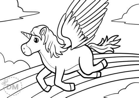 Pegacorn Coloring Page Pegasus Unicorn Diy