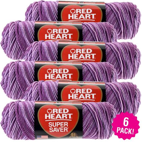 Red Heart Super Saver Yarn Purple Tone Multipack Of 6