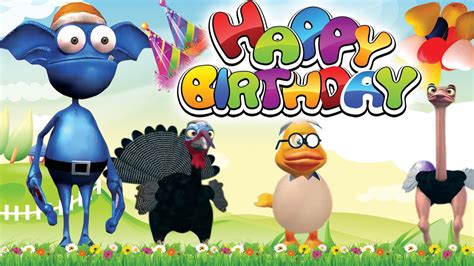 Happy Birthday Songs Animal Cartoon Animated Wishes Birthday Funny