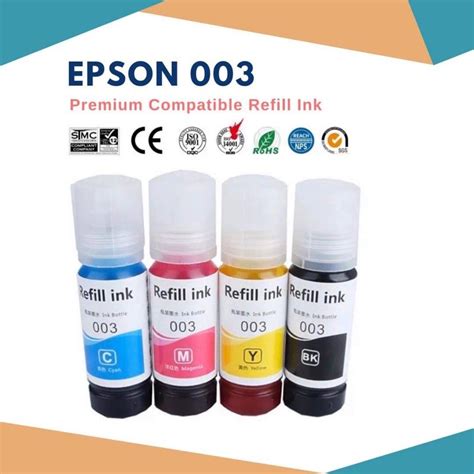70ml Premium 003 Epson Dye Ink Suitable For Epson L3110 L3111 L3150 Eco