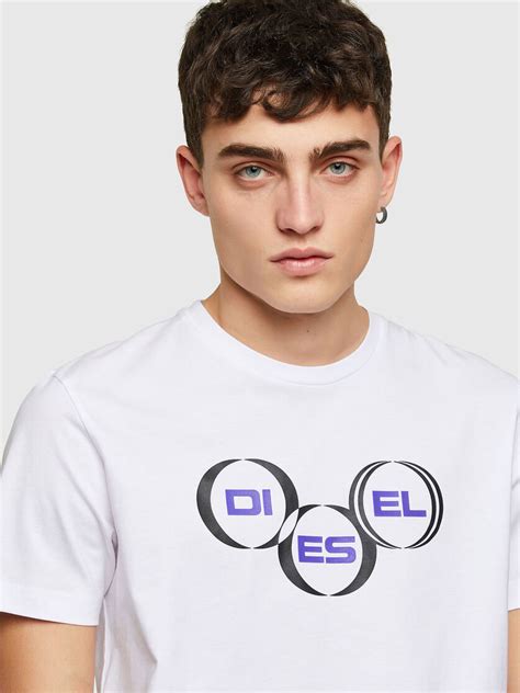 Diesel T Diegos K39 White T Shirt With Logo Print A02370 0aakj 100