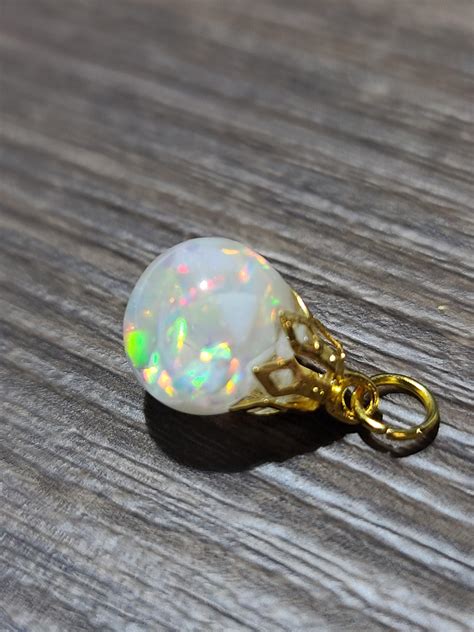 10mm Australian Opal Charm Floating Opal Goldsilver Etsy Uk