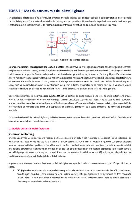 Tema 4 Tema 4 Models Estructurals De La En Psicologia Diferencial