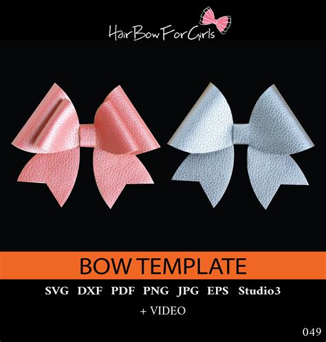 Cheer Bow Template Svg Dxf Stacked Cheer Style Faux Leather Etsy