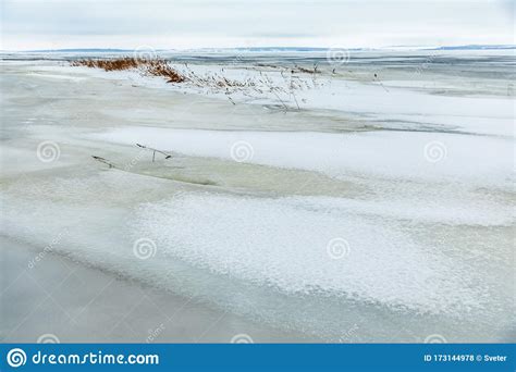 Ice Crust On The River Stock Photo Image Of Water Pond 173144978