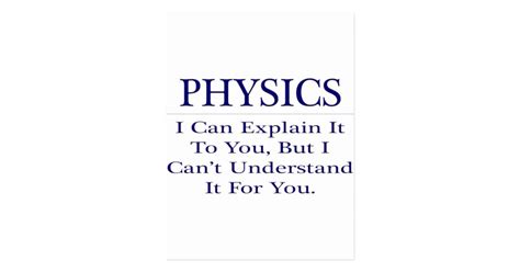 Physics Teacher Joke Explain Not Understand Postcard