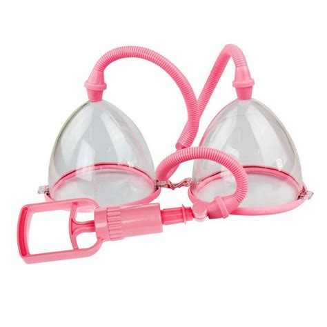 Wholesale Plastic Manual Vacuum Breast Pump Sucker With Dual Cups Physical Bust Breast Enhancer