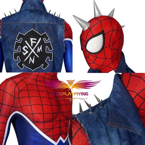 cosplayflying buy marvel spider man ps4 spider punk suit jumpsuit cosplay costume for