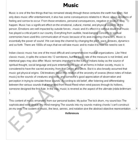 This study is wholeheartedly dedicated to our beloved parents, who have been our source of inspiration and gave us strength when we thought of giving up, who continually. Music Essay Example for Free - 1144 Words | EssayPay