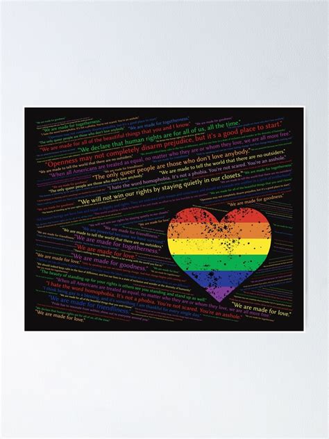 Lgbtqia Equality Pride Activist Advocate Ally Quotes Word Cloud Print Poster For Sale