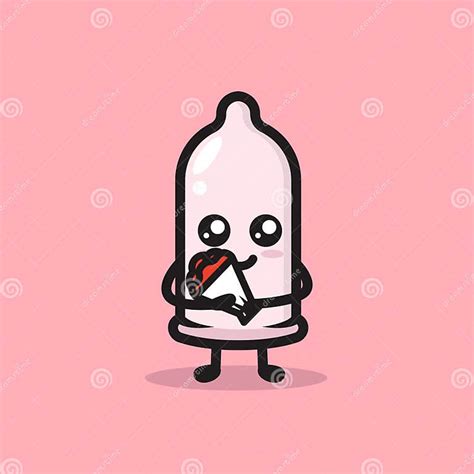 Cute Condom Mascot Love And Romance Theme Stock Vector Illustration Of Funny Active 191207946