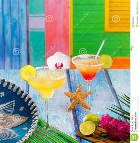 Cocktails Mexican Margarita And Sex On The Beach In Caribbean Stock Image Image Of Alcoholic