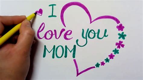 How To Write I Love U Mom In Calligraphy For Mothers Day Greeting