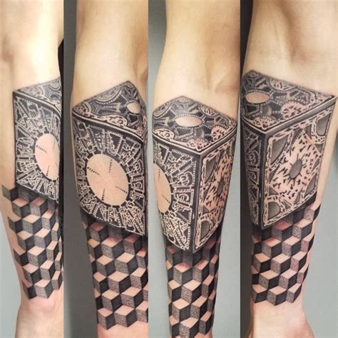 Tattoo Uploaded By Mary Jane Hellraiser Cube And 3d Cube Dotwork