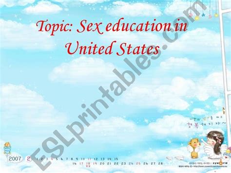 Esl English Powerpoints Sex Education In United States Presentation