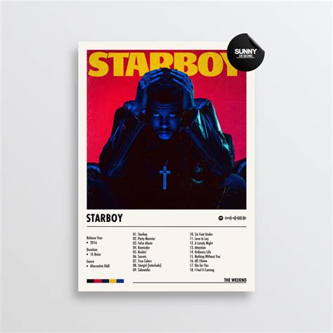 The Weeknd Starboy Album Cover Poster Sunny Designs Posters