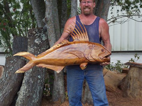 Carved Fish Wooden Fish Carving Wood Carving