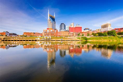Downtown Nashville Stock Photo Image Of Bridge Reflection 31943258