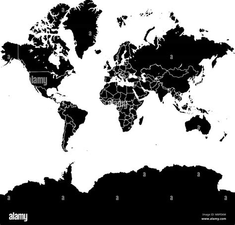 World Map Flat Black And White Stock Photos And Images Alamy
