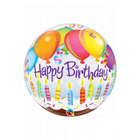 Greetings House 22 Balloons And Candles Birthday Bubble Qualatex
