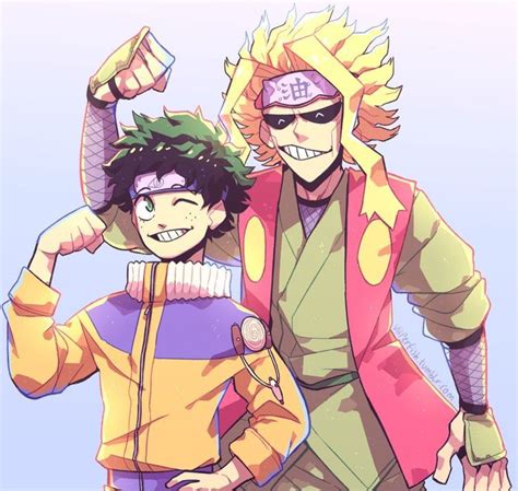 All Might And Deku Dress As Naruto And Jiraiya Personajes De Anime