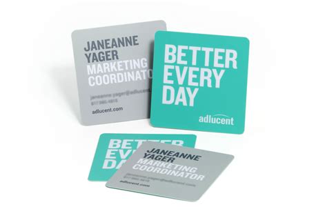 Custom square business cards are an exciting change from the standard rectangle shape. Square Business Cards Case Study: Adlucent | Plastek Blog