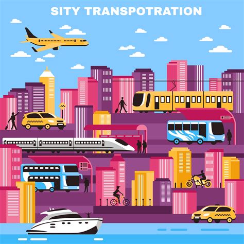 City Transportation Vector Illustration 495243 Vector Art at Vecteezy