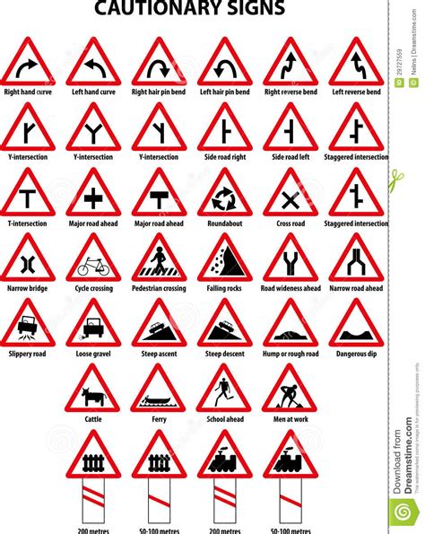 Cautionary Traffic Signs Royalty Free Stock Images Image 29727559