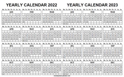 2022 2023 Printable Calendar With Holidays Two Year Calendar Porn Sex