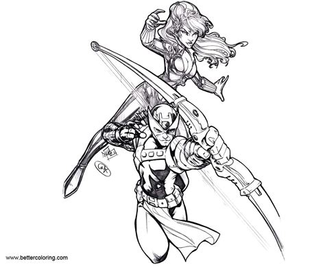 This could be hinting at yelena showing up in the upcoming disney+ hawkeye. Hawkeye and Black Widow Coloring Pages by Adamwithers ...