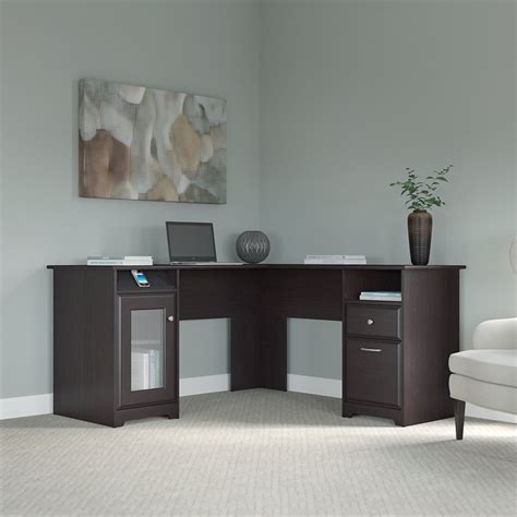 Shop for ebern designs althea wood computer desk ebnd6400 finish: Bush Furniture Cabot L Shaped Computer Desk in Espresso ...