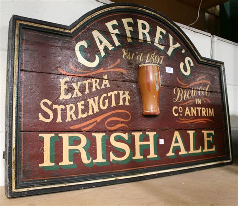Three Reproduction Painted Wood Pub Advertising Signs One For Guinness