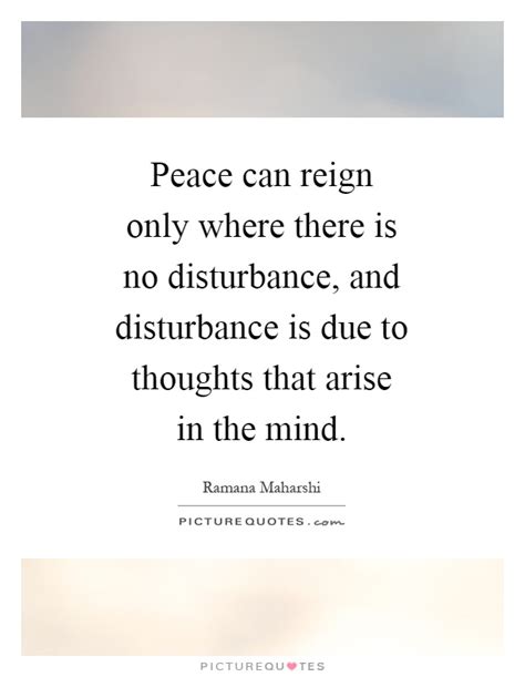 Peace Can Reign Only Where There Is No Disturbance And Picture Quotes