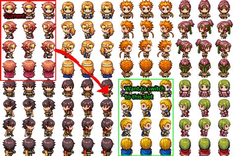 Changing Character Sprite To Specific Slot On Spritesheet Rpg Maker