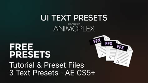 Just drag and drop them. Free UI Text Presets for After Effects - YouTube