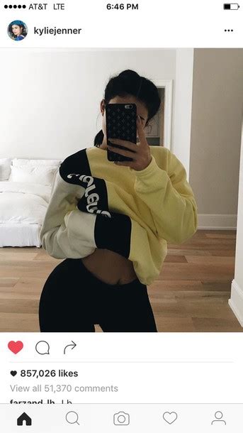 Top Kylie Jenner Sweater Yellow Supreme Colorblock
