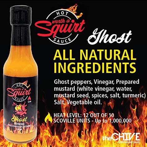 Limited Ghost Hot Sauce By Worth A Squirt 5 Oz Bottle Official Hot