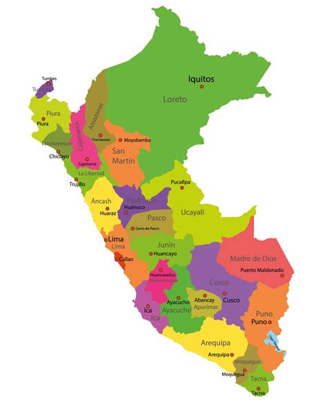 Mapa Del Perú Mapa Político Del Perú Y Mapas Del Perú Para Colorear