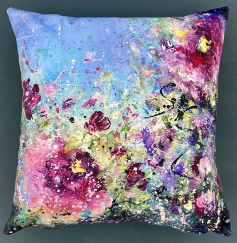 Summers Past Velvet Cushion By Wendy Carlton
