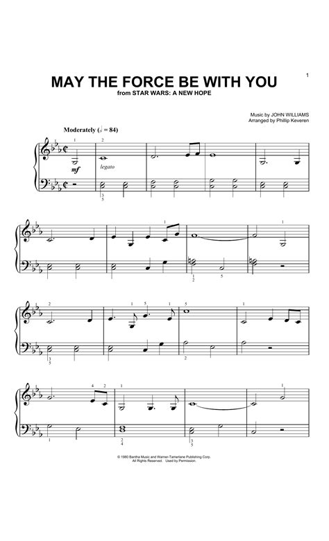 May The Force Be With You From Star Wars A New Hope Arr Phillip