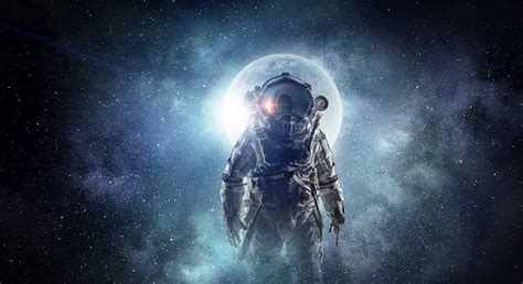 Astronaut In Outer Space Mixed Media Stock Photo Download Image Now