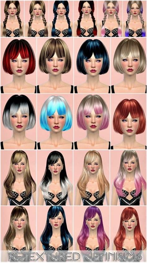 Jenni Sims Sets Of Hairs SkySims Butterflysims Retextured Sims Downloads Medium Hair Styles