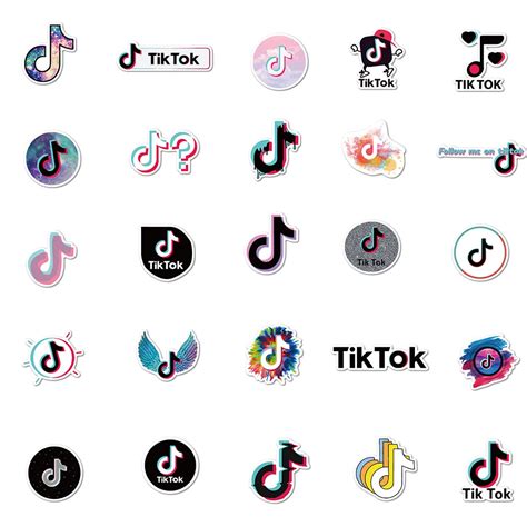 50pcs Tik Tok Logo Tide Brand Fresh Sticker For Girl Home Decoration