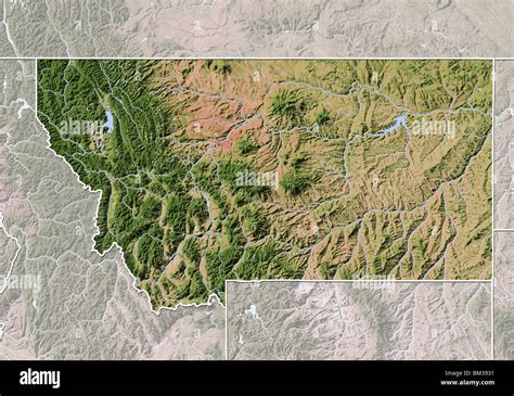 Montana Shaded Relief Map Stock Photo Alamy